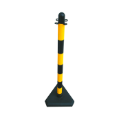 Plastic post |  40 mm, yellow/black | triangular base